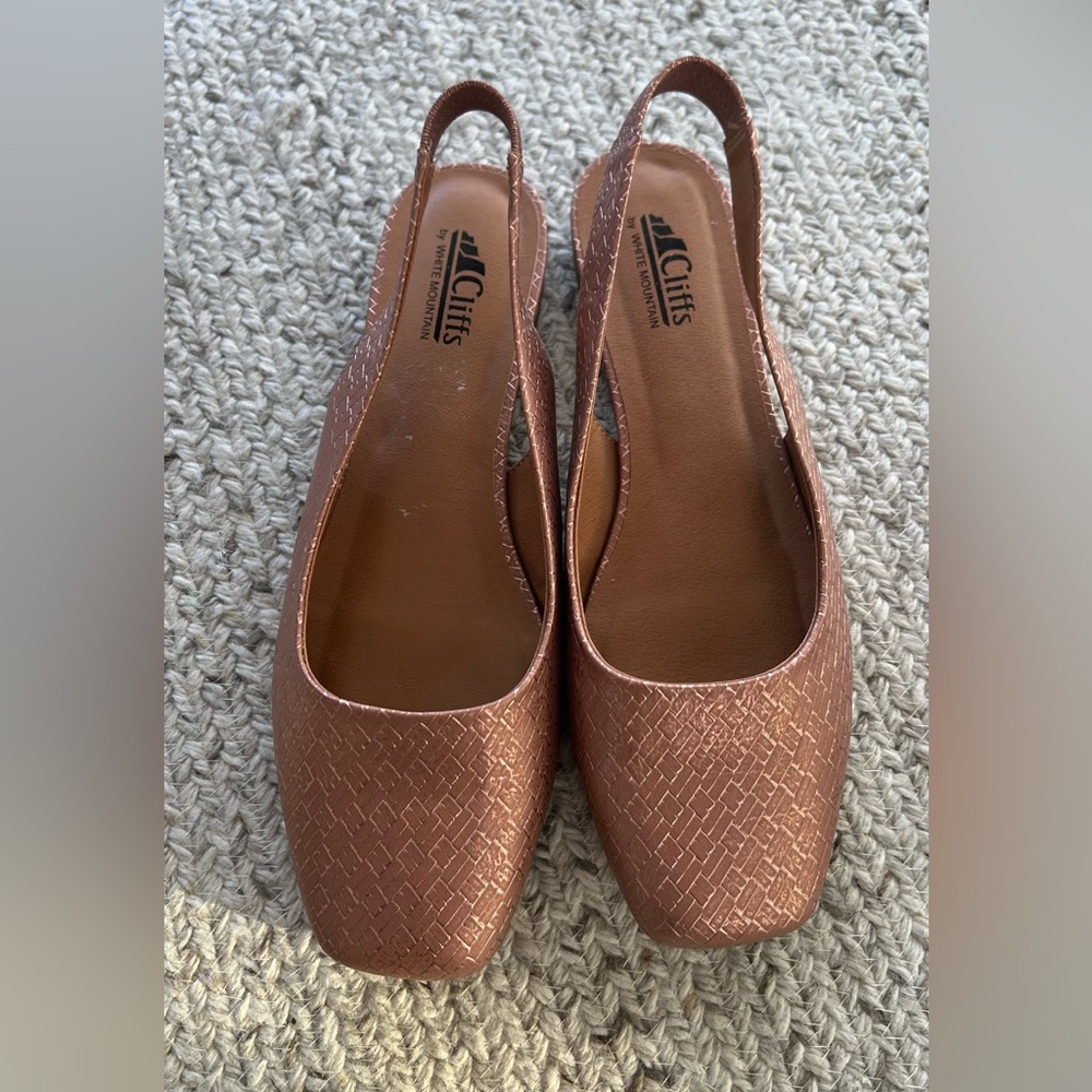 White Mountain Rose Gold Slingbacks